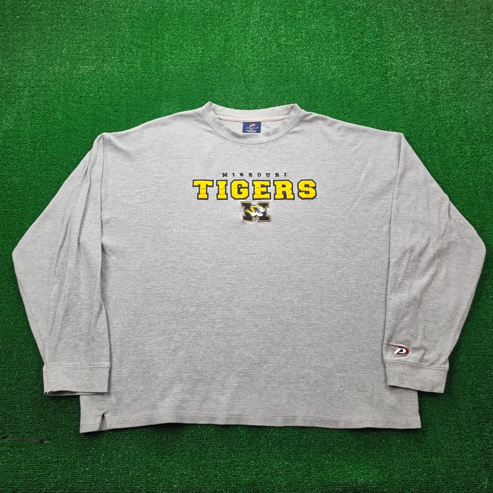 Missouri Tigers Pro Player Waffle Knit Thermal Long-Sleeve Shirt Mens 2XL Gray